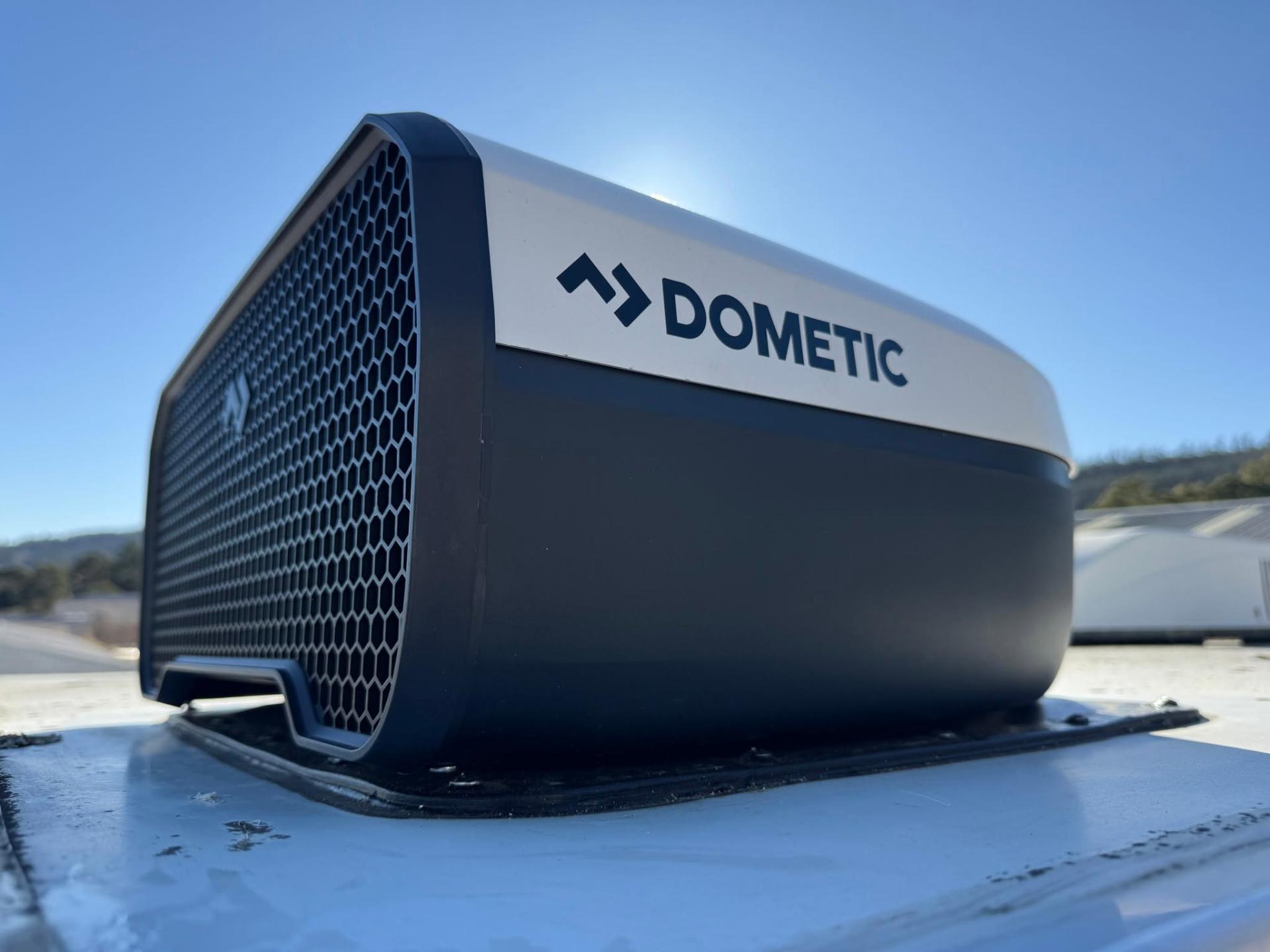 Rooftop air conditioner on a caravan
